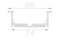 Алюминиевый профиль LC-LPV-3288 172 (2000х88/74х32мм с рассеивателем)