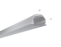 Алюминиевый LED профиль LINE 4932 IN ral9003 LT70 (с экраном) — 2000мм