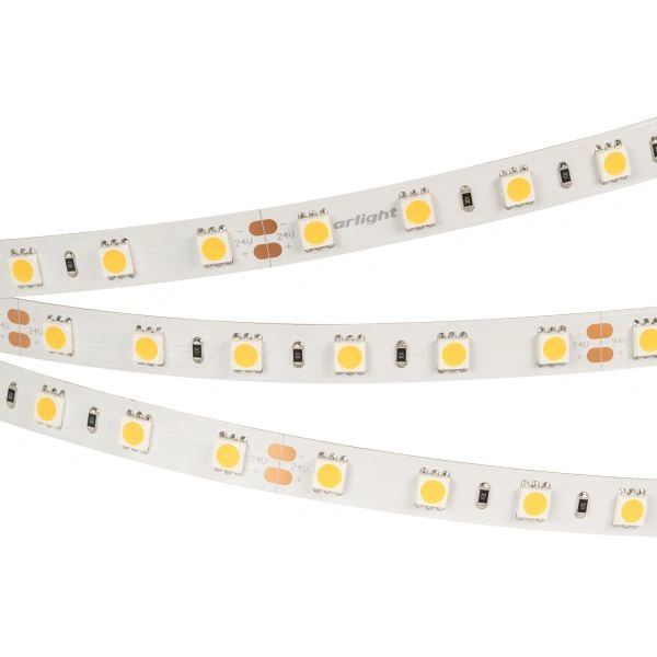Светодиодная Лента RT-B60-10mm 24V Warm2700 (14.4 W/m, IP20, 5060, 5m) (Arlight, 14.4 Вт/м, IP20)