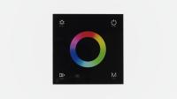 Сенсорная панель T3 Black IC46 (12-24V, 3x4A, 3x(48-96W), RGB,  RF 2.4GHz)