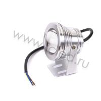 Светодиодный прожектор круглый V91 (10W, 12V, warm white, стальной)
