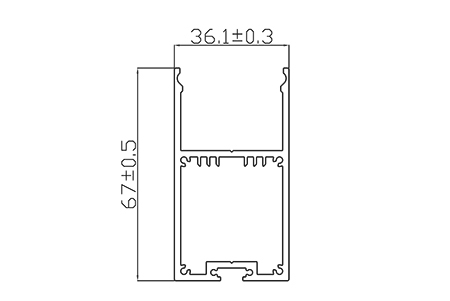 Алюминиевый профиль LC3567 178 (2000х35х67мм с рассеивателем)