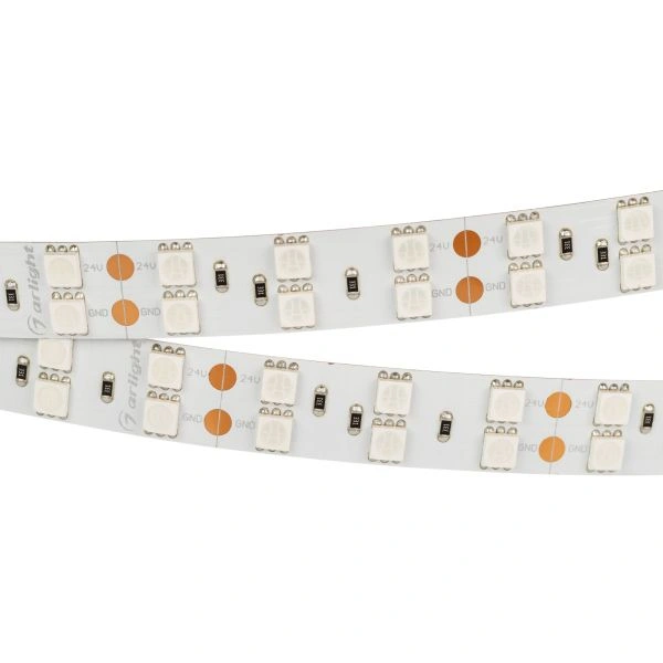 Светодиодная Лента RT 2-5000 24V Green 2x2 (5060, 600 LED, LUX) (Arlight, 28.8 Вт/м, IP20)