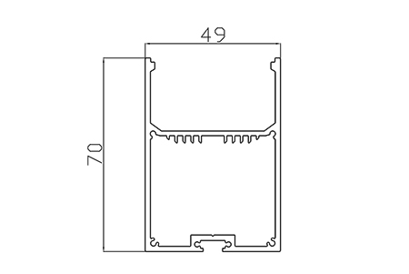 Алюминиевый профиль LC7050 179 (2000х49х70мм с рассеивателем)