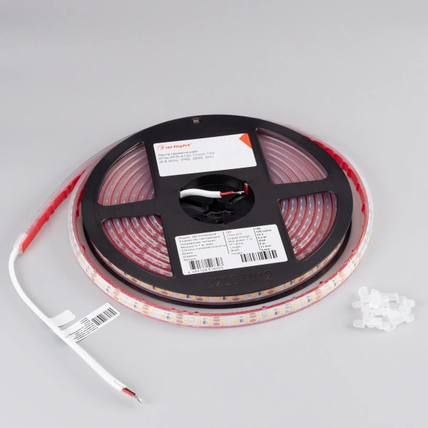 Светодиодная Лента герметичная RTW-PFS-A120-11mm 12V Cool 10K (9.6 W/m, IP68, 2835, 5m) (Arlight, -)