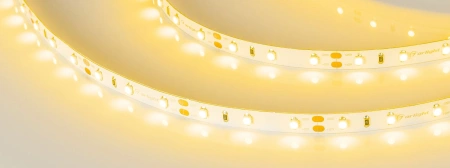 Светодиодная Лента RT-A60-8mm 12V Yellow (4.8 W/m, IP20, 2835, 5m) (Arlight, Открытый)