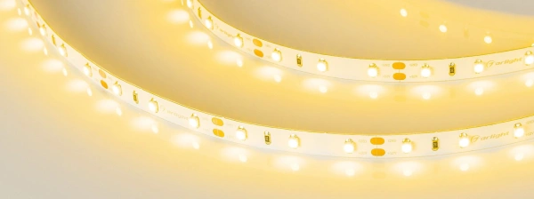 Светодиодная Лента RT-A60-8mm 12V Yellow (4.8 W/m, IP20, 2835, 5m) (Arlight, Открытый)