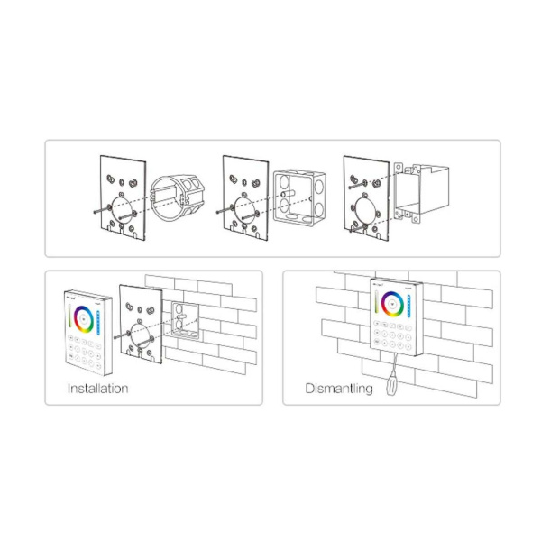 Сенсорная панель Mi-Light B8 P211 (RGB/RGBW/RGB+CCT, 1-8 zone, 2.4GHz)
