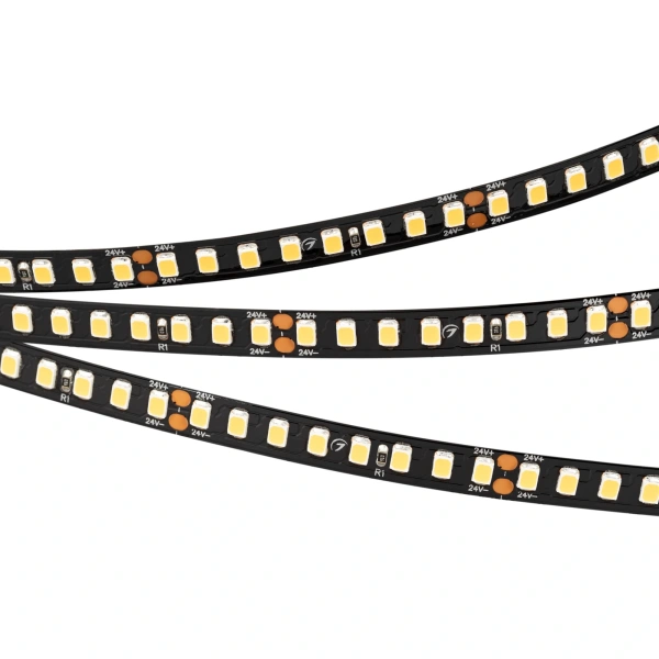 Светодиодная Лента RT-A160-BLACK-8mm 24V Warm3000 (12 W/m, IP20, 2835, 5m) (Arlight, высок.эфф.150 лм/Вт)
