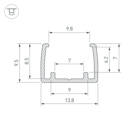 Профиль COB-GERM-8-L1000 (Arlight, Пластик)