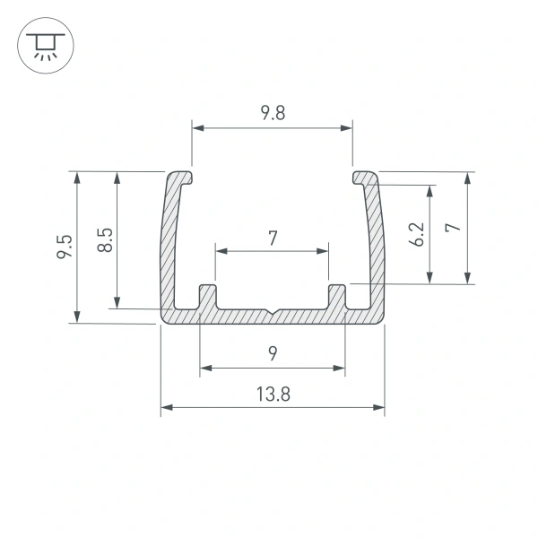 Профиль COB-GERM-8-L1000 (Arlight, Пластик)