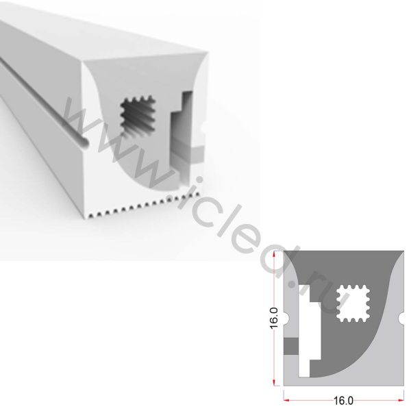 Cиликоновая оболочка T1616 S8 (16*16mm, pcb 12mm, боковое)
