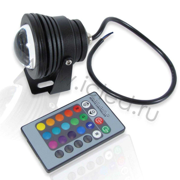 Светодиодный прожектор RB10RGB+IR REM CONTROL (10W, 12V, RGB)