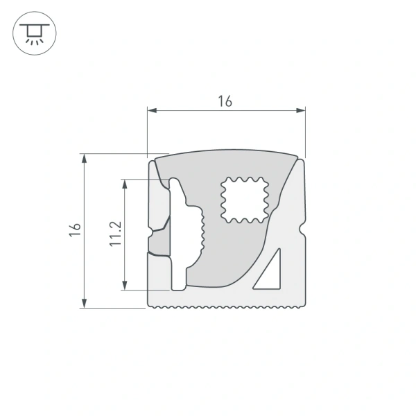 Силиконовый профиль WPH-FLEX-1616-SIDE-S11-20m WHITE (Arlight, Силикон)