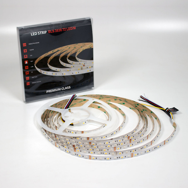 Светодиодная лента Class Premium 3838 72 led/m, RGB+CCT (RGB+white/ warm white), 12V, IP20, А41