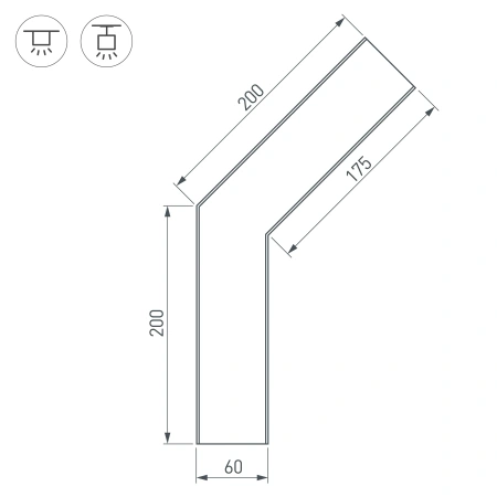 Угол SL-LINE-6070-135 (Arlight, Металл)