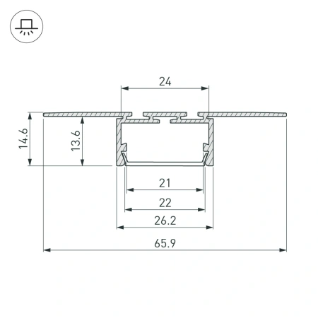 Профиль PLS-LOCK-H15-T-HIDE-3000 (Arlight, Алюминий)
