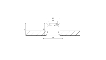 Алюминиевый профиль Design LED LE 4932, 2500 мм, анодированный