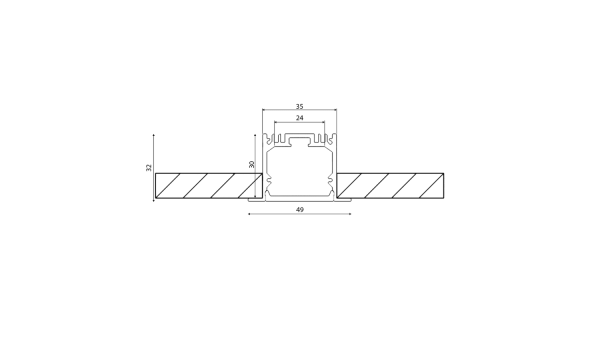 Алюминиевый профиль Design LED LE 4932, 2500 мм, белый