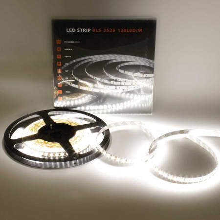 Светодиодная лента Class Premium, 3528, 120 led/m, day white, 12V, IP33, A37