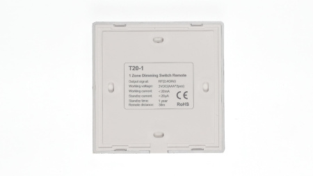 Сенсорная панель T20-1 White IC24 (DIM, 1 zone, RF 2.4GHz, 3VDC(AAAx2))