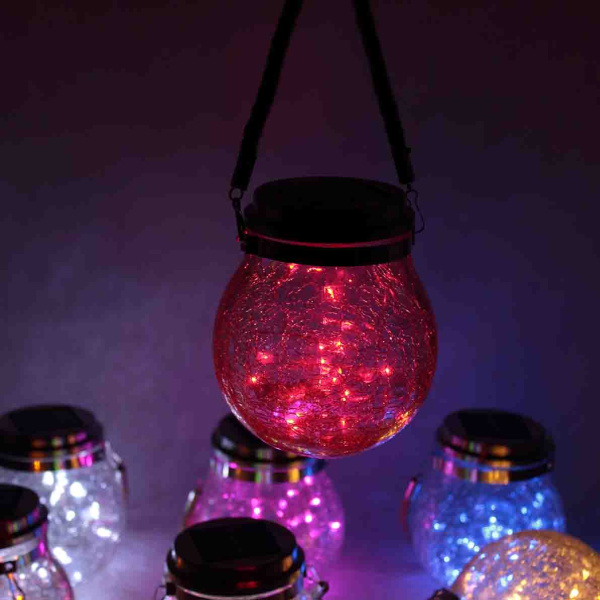 Светильник декоративный горшочек на солнечных батареях, red, GOR4