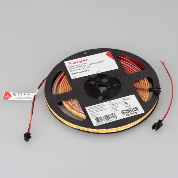 Светодиодная Лента герметичная COB-SE-X360-8mm 5V White6000 (5 W/m, IP65, CSP, 5m) (Arlight, -)