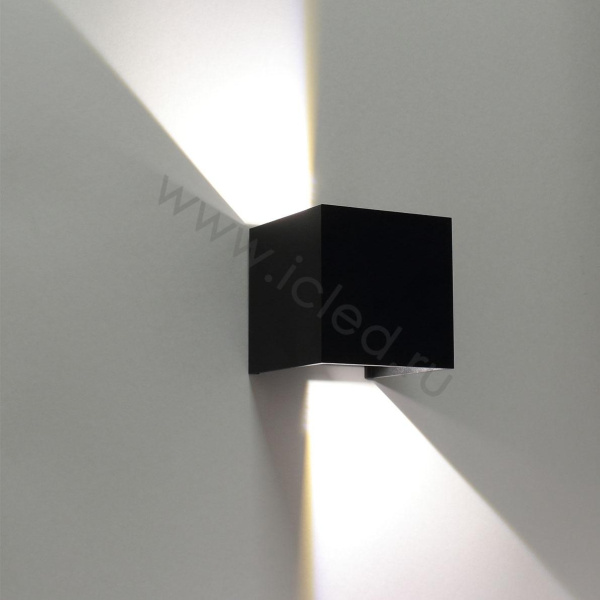 Светильник настенный светодиодный JH-BD-B08 DHL30 (220V, 2х3W, черный корпус, IP65, warm white)