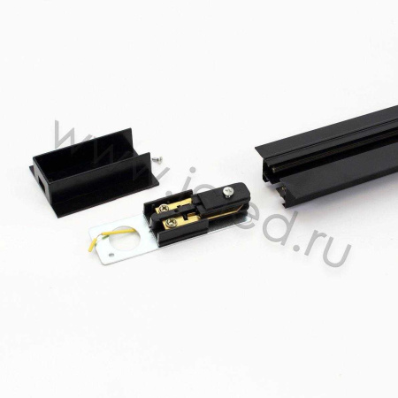 Трек для спотов встраиваемый 2L 2м NX47 (однофазный, 2 провода, черный)