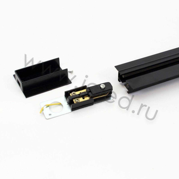 Трек для спотов встраиваемый 2L 2м NX47 (однофазный, 2 провода, черный)