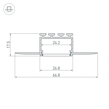 Профиль PLS-F-HIDE-3000 (Arlight, Алюминий)