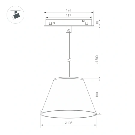 Светильник MAG-ORIENT-OLLAS-HANG-5W Day4000 (BK-GR, 80 deg, 48V) (Arlight, IP20 Металл, 3 года)