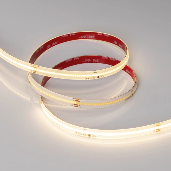 Светодиодная Лента герметичная SPI-COB-SE-X378-12mm 24V Warm3000-PX63-BPT (7 W/m, IP65, 5m) (Arlight, бегущий огонь)