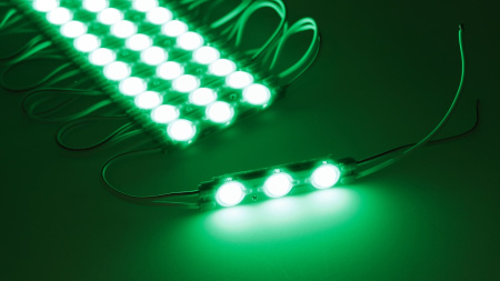Светодиодный модуль 3 led 6011 MOD89 (1,5W, 12V, green, IP65)