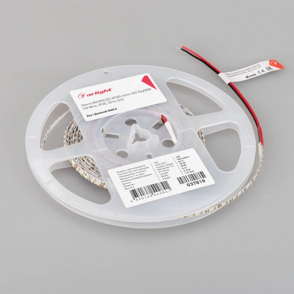 Светодиодная Лента MICROLED-M182-4mm 24V Day5000 (10 W/m, IP20, 2216, 5m) (Arlight, узкая)