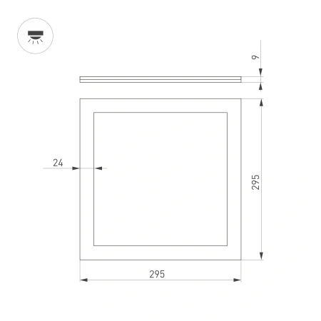 Светильник DL-INTENSO-S300x300-18W White6000 (WH, 120 deg, CRI90, 230V) (Arlight, IP40 Металл, 5 лет)
