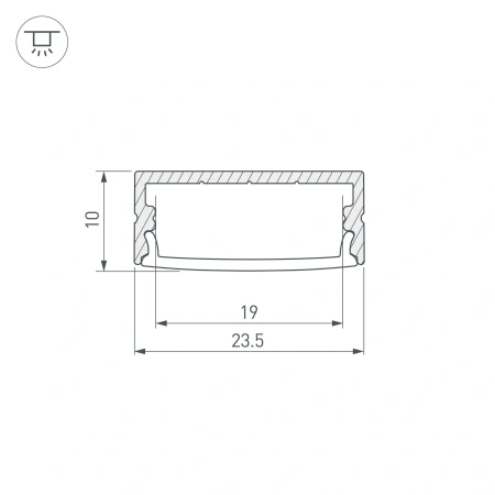 Профиль с экраном ARH-WIDE-H10-2000 ANOD+OPAL (Arlight, Алюминий)