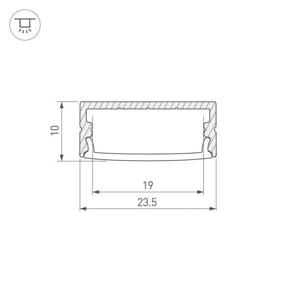Профиль ARH-WIDE-H10-2000 ANOD (Arlight, Алюминий)