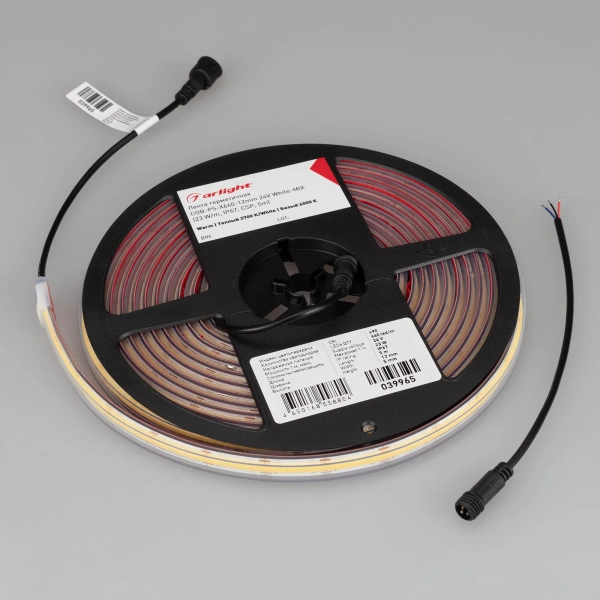 Светодиодная Лента герметичная COB-PS-X640-12mm 24V White-MIX (23 W/m, IP67, CSP, 5m) (Arlight, Изменяемая ЦТ)