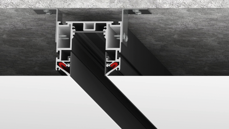 Трек SY низковольтный встраиваемый в натяжной потолок без провода питания, черный SY-601201-CL-2-BL