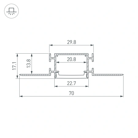 Профиль FANTOM-BENT-W23-SIDE-2000 ANOD (Arlight, Алюминий)