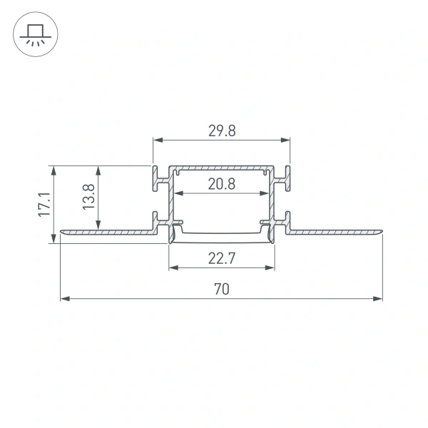 Профиль FANTOM-BENT-W23-SIDE-2000 ANOD (Arlight, Алюминий)
