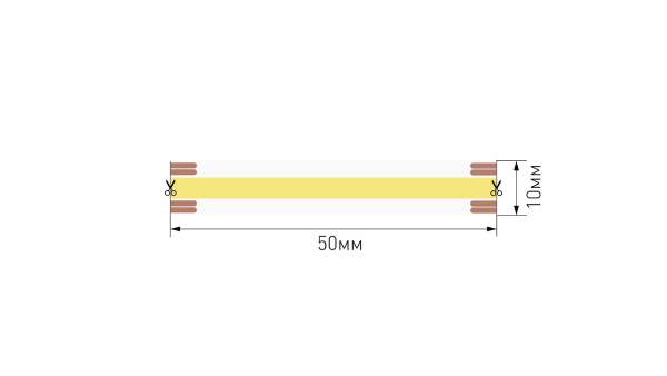Лента светодиодная COB, 640 LED/м, 15 Вт/м, 24В , IP20, Цвет: CCT