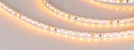 Светодиодная Лента RT-A120-5mm 24V Yellow (9.6 W/m, IP20, 2835, 5m) (Arlight, узкая)