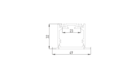Алюминиевый профиль Design LED LE 4932, 2500 мм, анодированный