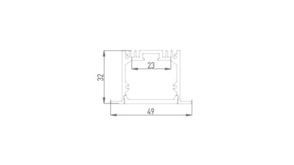 Алюминиевый профиль Design LED LE 4932, 2500 мм, анодированный