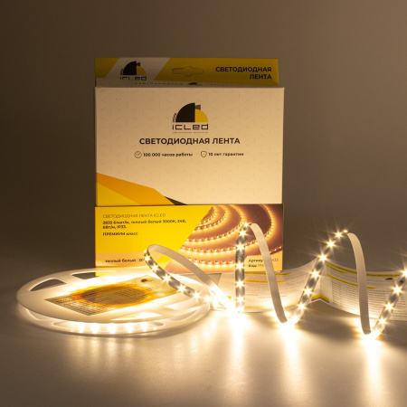 Светодиодная лента Class Premium, 2835, 64 led/m, warm white, 24V, IP33, RN03