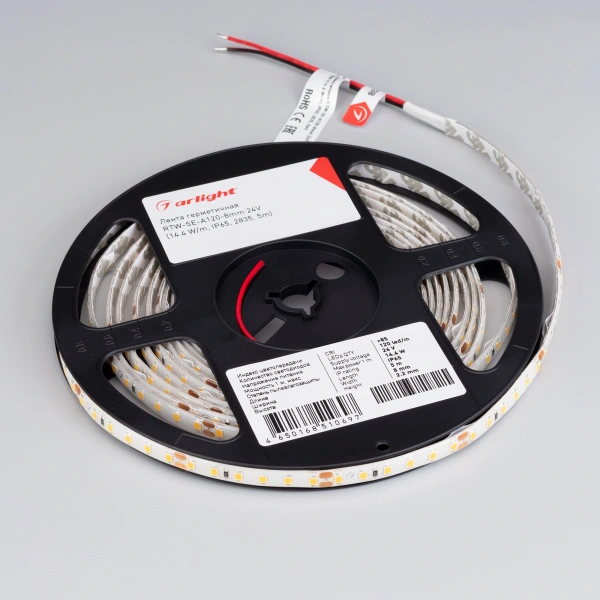 Светодиодная Лента герметичная RTW-SE-A120-8mm 24V Cool 10K (14.4 W/m, IP65, 2835, 5m) (Arlight, 14.4 Вт/м, IP65)