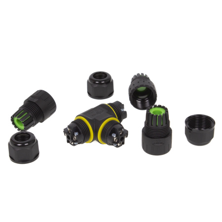 Коннектор IP68 Т-типа 4pin M20T-4P C103 (400V, 24A, 5-9mm)