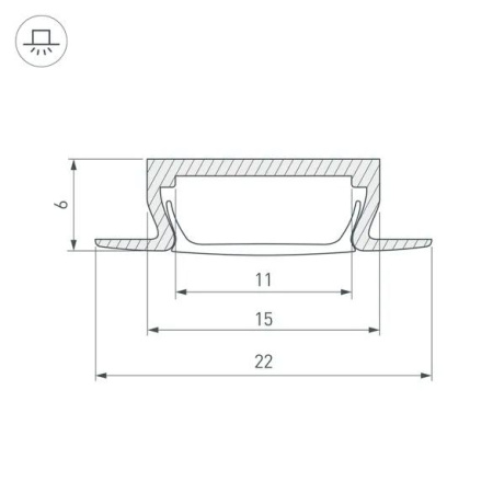 Профиль U-15-IN RAL9003 (с экраном) — 2000мм